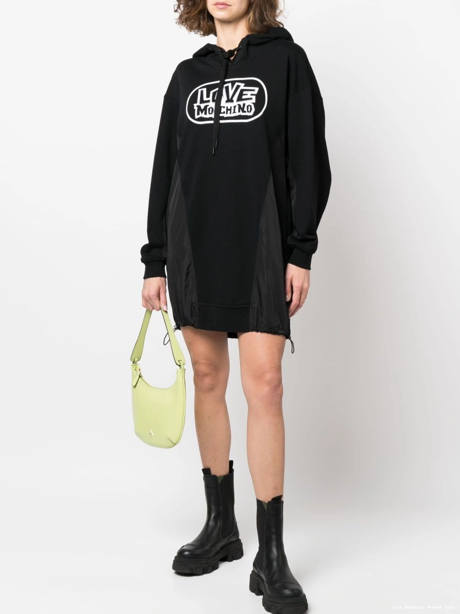 Affordable hooded print logo dress Love Women Moschino sweater 0329